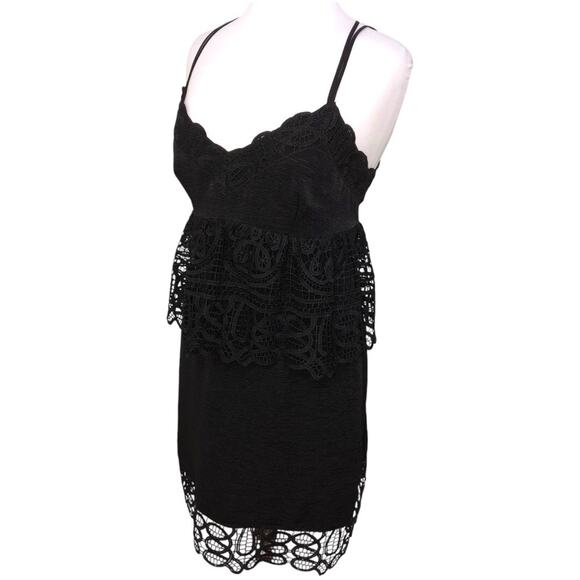 Gianni Bini Monica Lace Peplum Dress Black Size 10 EUC - Picture 4 of 9
